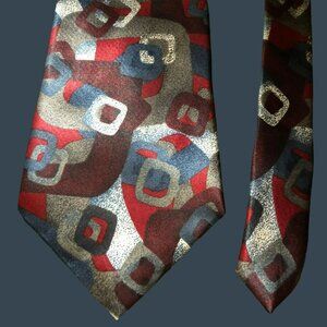 Tattersall Tie Abstract 60" Iridescent Blue Red